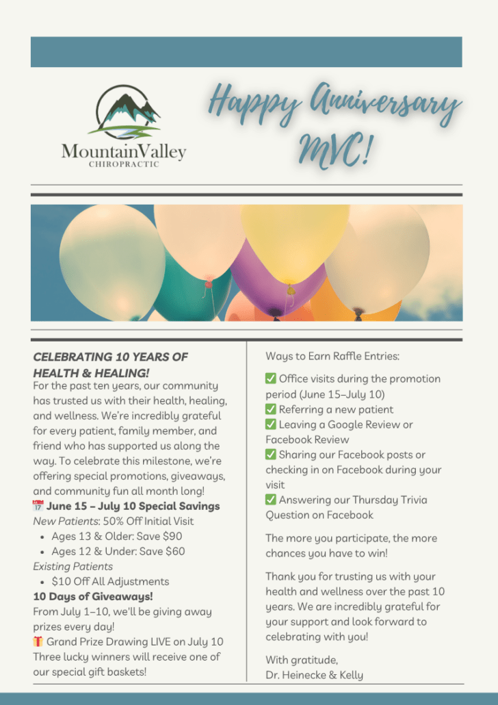 Anniversary June 2026 outline of special savings and giveaways